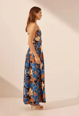 Shona Joy Karla Panelled Bustier Maxi Dress Strong Blue/Multi Size 8 for rent on The Volte - image 5