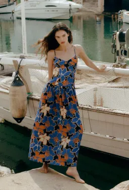 Shona Joy Karla Panelled Bustier Maxi Dress Strong Blue/Multi Size 8 for rent on The Volte - image 7