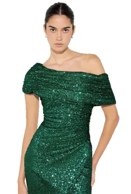 Montique Grace Sequin Gown Emerald Size 10 for rent on The Volte - image 2