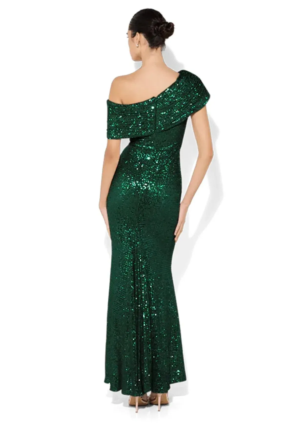 Montique Grace Sequin Gown Emerald Size 10 - Image 3