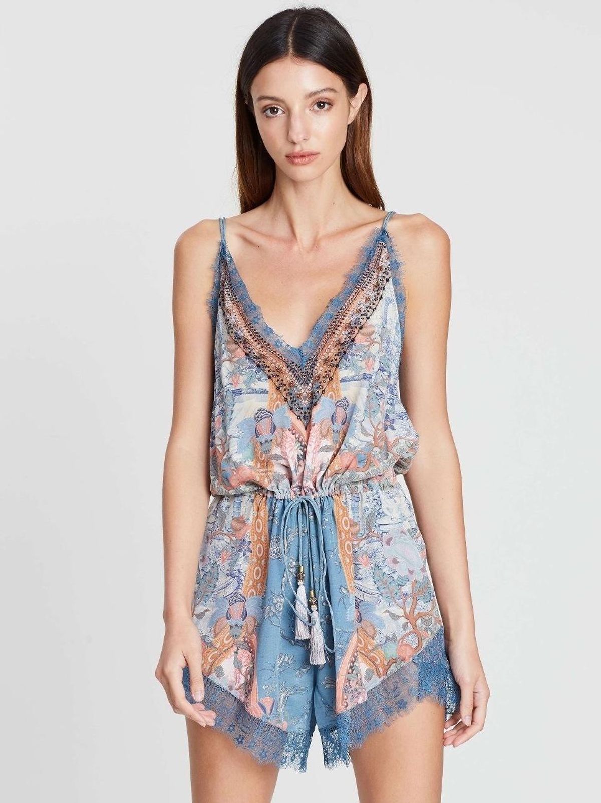 Camilla Helen Alamaras Blue Playsuit Size 8 for rent on The Volte - main image