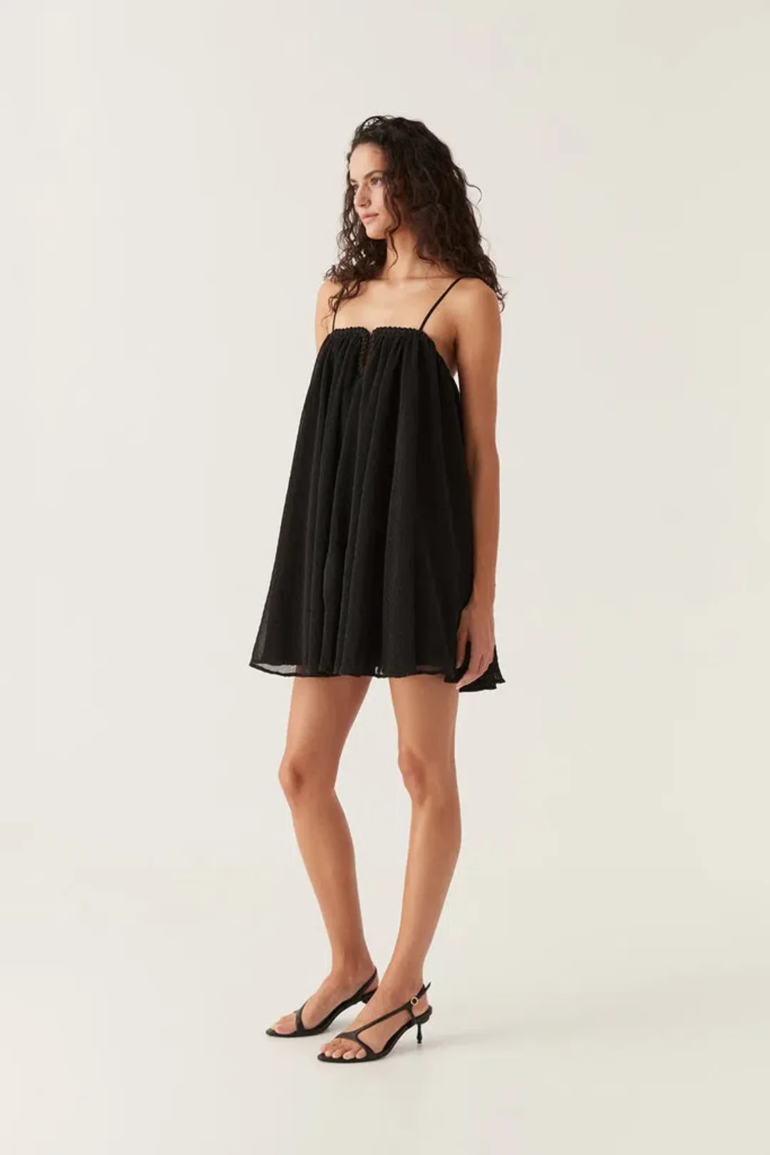 Aje Filigree Sweetheart Mini Dress Black Size 10 for rent on The Volte - main image
