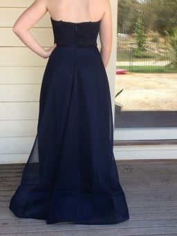 Bariano Strapless Navy Gown Size 8 for rent on The Volte - image 4