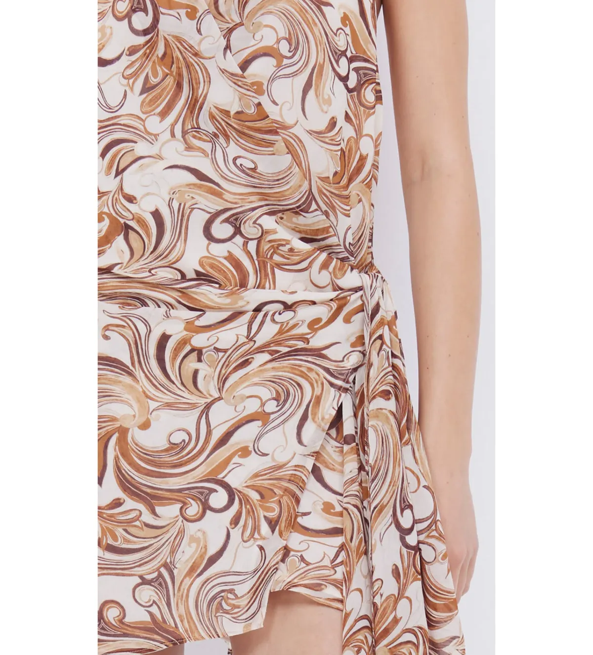 Bec & Bridge Jocelyn Wrap Mini Dress Cream Swirl Size 8 - Image 2