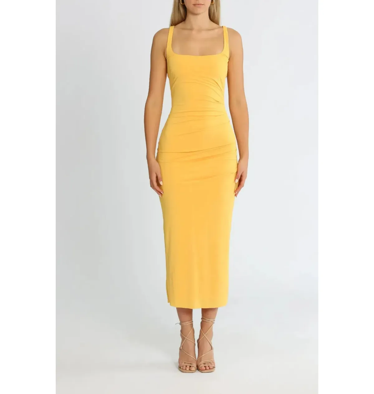 Bec & Bridge Yasmin Midi Dress in Papaya Size AU 6 for rent on The Volte - main image