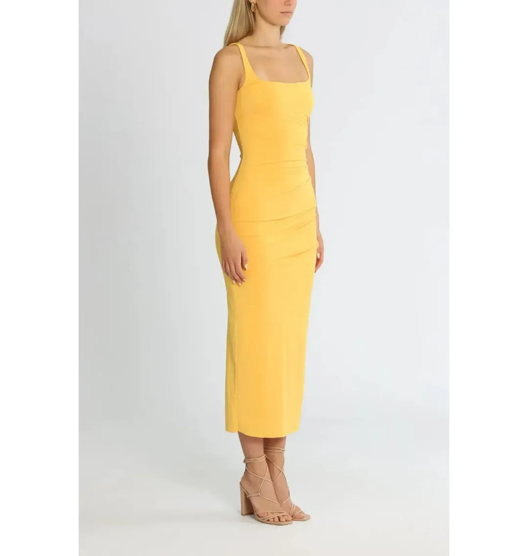 Bec & Bridge Yasmin Midi Dress in Papaya Size AU 6 for rent on The Volte - main image