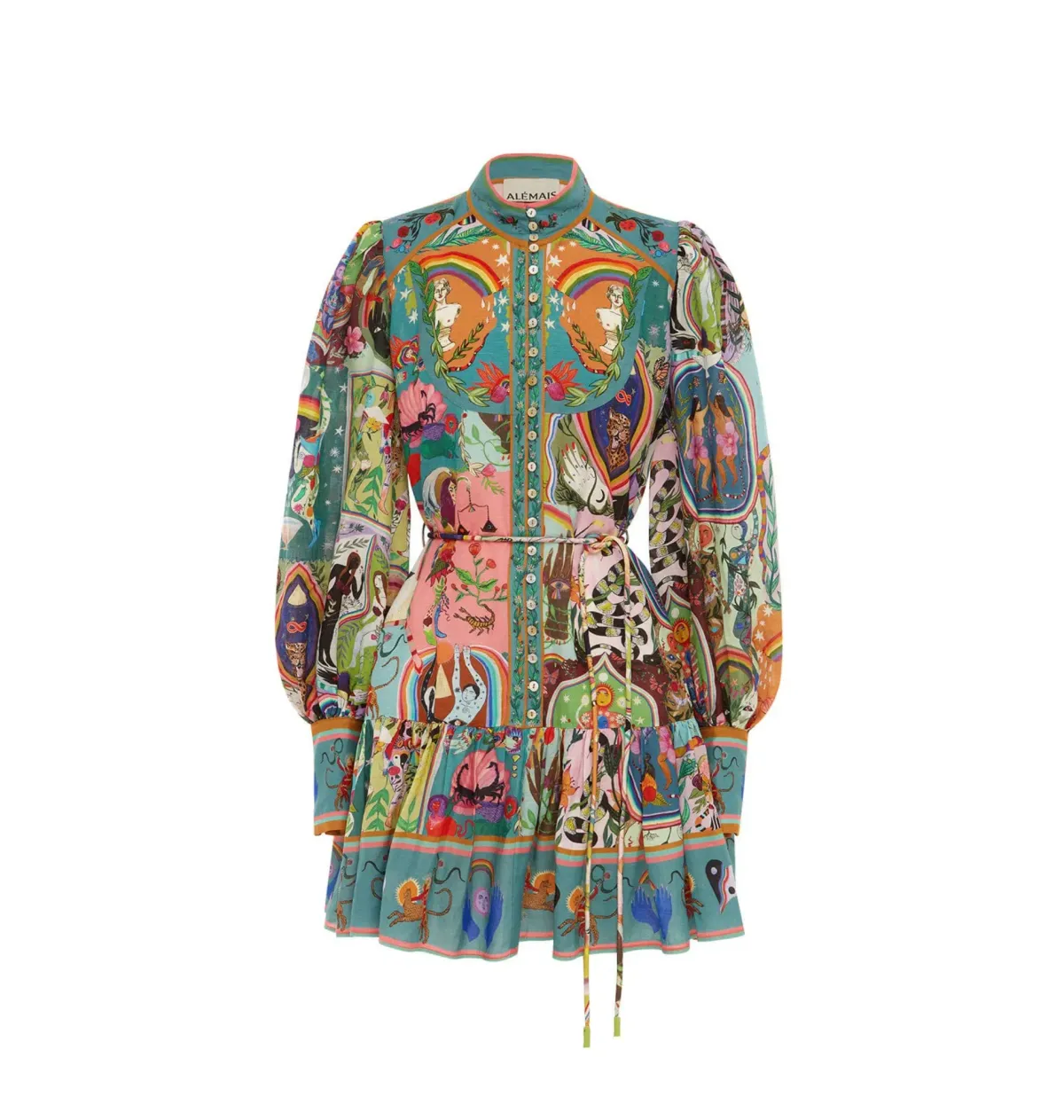 Alemais Evergreen Mini Dress Multi Size AU 8 - Image 5