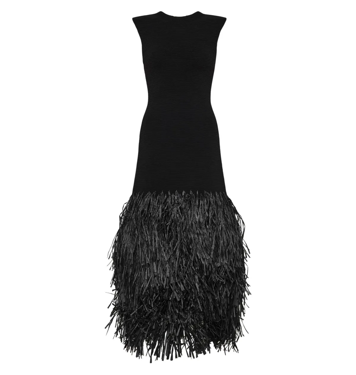 Aje Rushes Raffia Knit Midi Dress Black Size AU XS/US 2 - Image 5