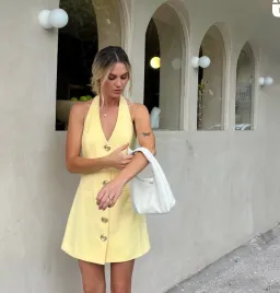 The Wolf Gang Irida Vest Mini Dress Butter Lemon Yellow Size 10 for rent on The Volte - image 5