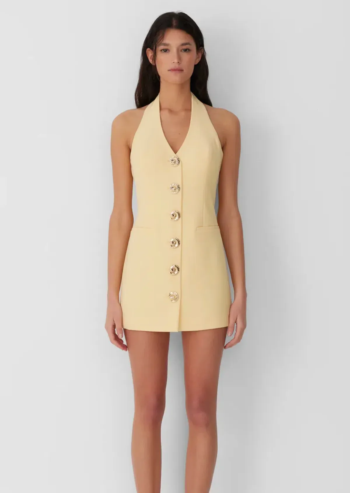 The Wolf Gang Irida Vest Mini Dress Butter Lemon Yellow Size 10 - Image 2