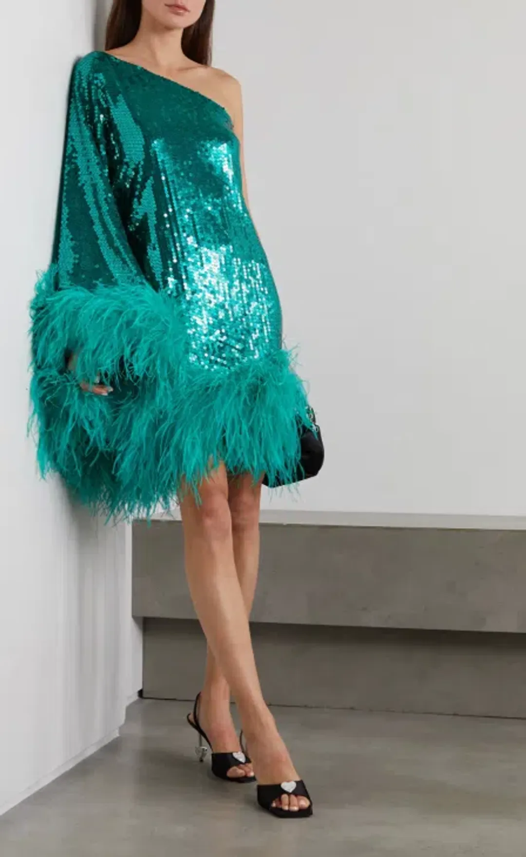 Taller Marmo Piccolo Disco Ubud Sequined Mini Dress Green Size 8 for rent on The Volte - main image