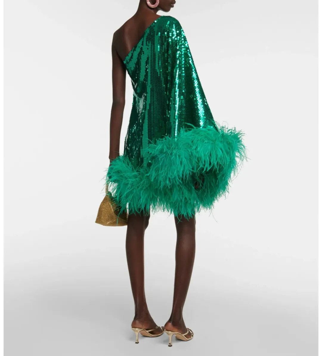 Taller Marmo Piccolo Disco Ubud Sequined Mini Dress Green Size 8 for rent on The Volte - main image