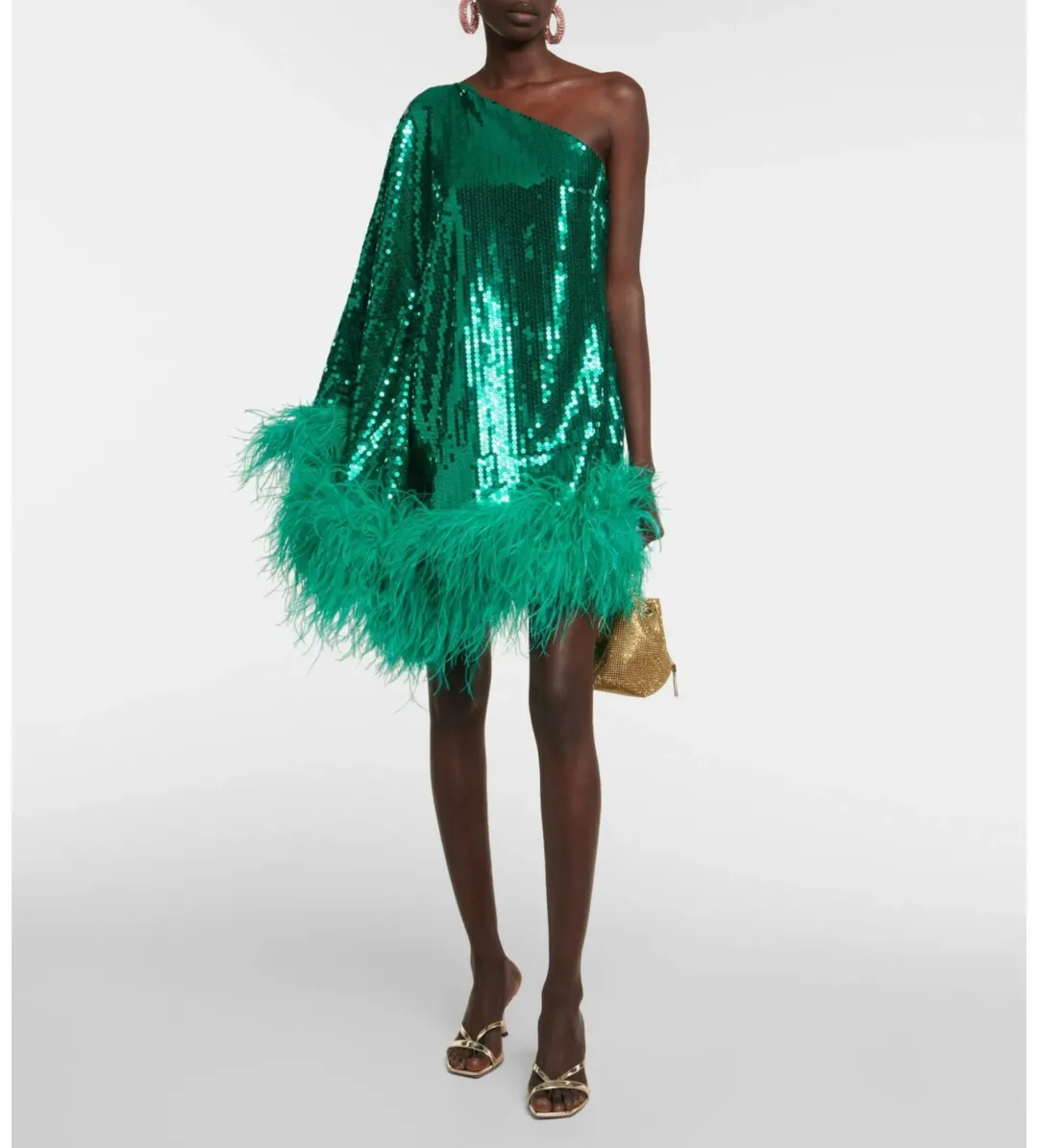 Taller Marmo Piccolo Disco Ubud Sequined Mini Dress Green Size 8 for rent on The Volte - main image