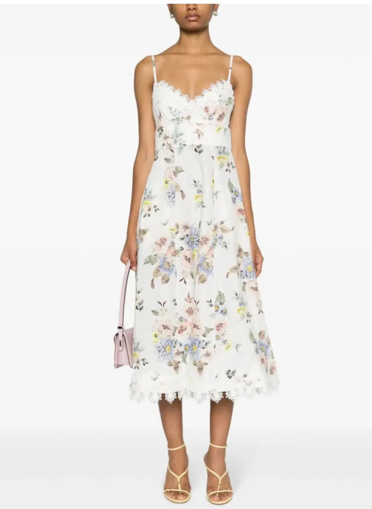 Zimmermann Appliqué Picnic Dress Blue Floral Size 1/Au 10 - Image 2