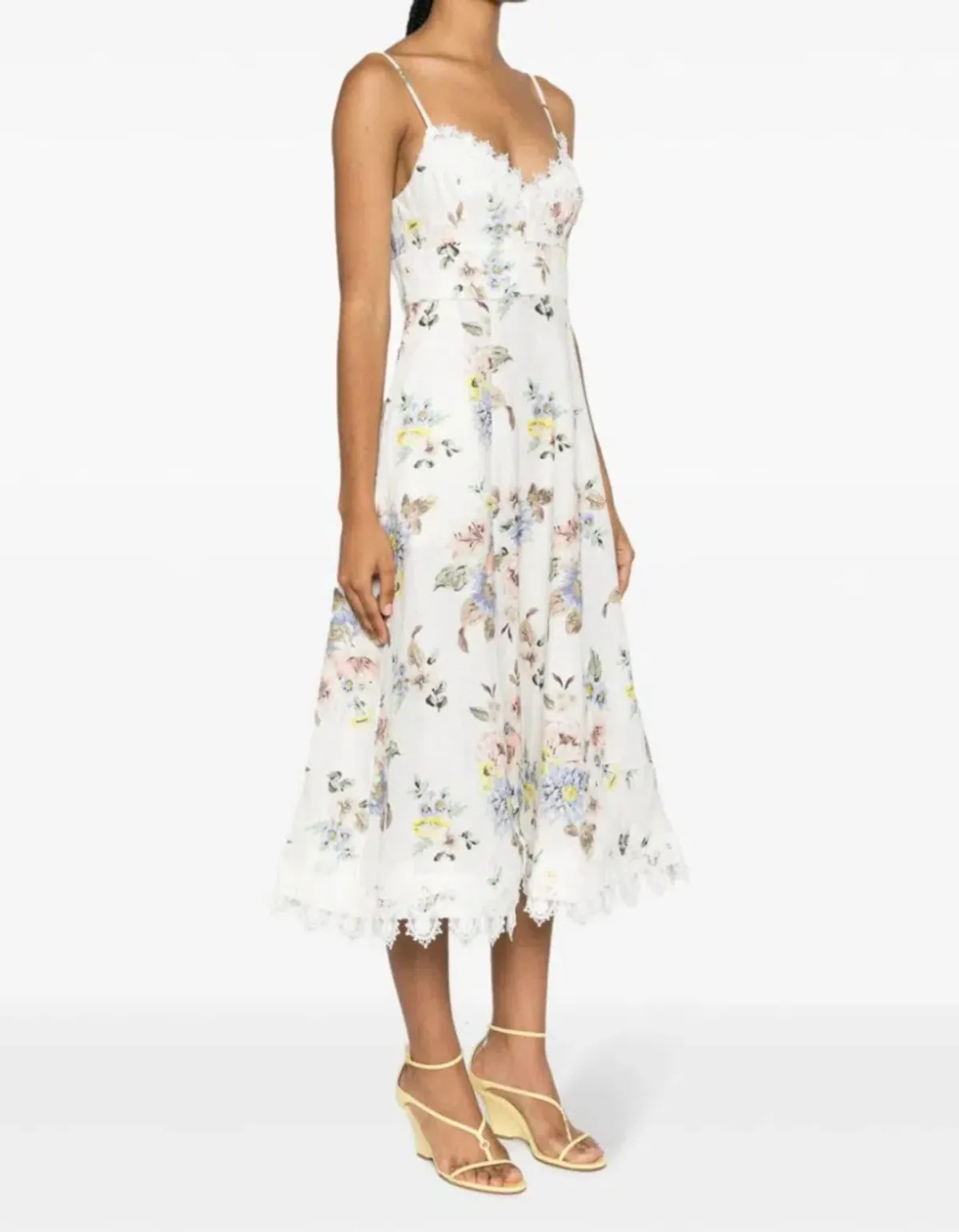 Zimmermann Appliqué Picnic Dress Blue Floral Size 1/Au 10 - Image 3