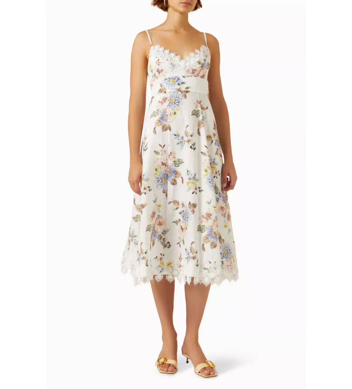 Zimmermann Appliqué Picnic Dress Blue Floral Size 1/Au 10 - Image 1