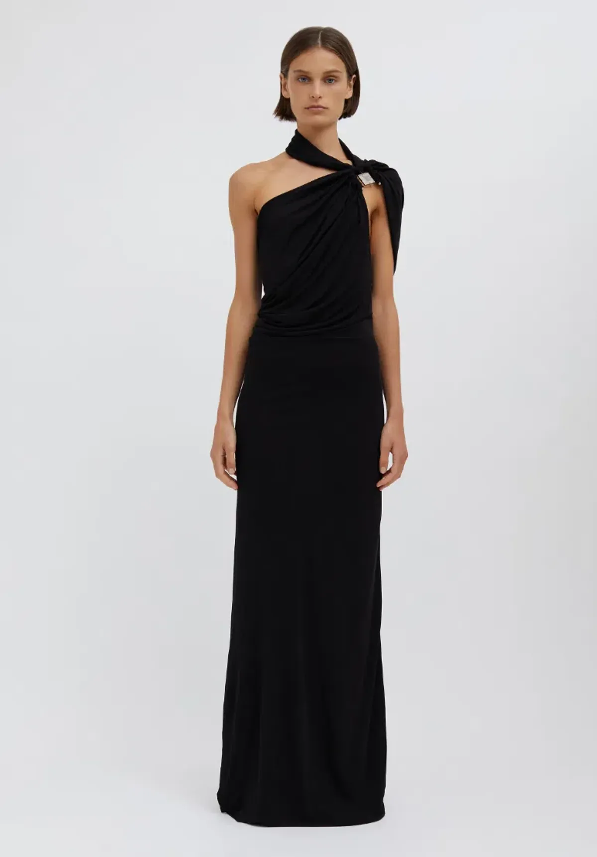 Christopher Esber Bezel Quartz Halter Dress Black Size 10 - Image 1