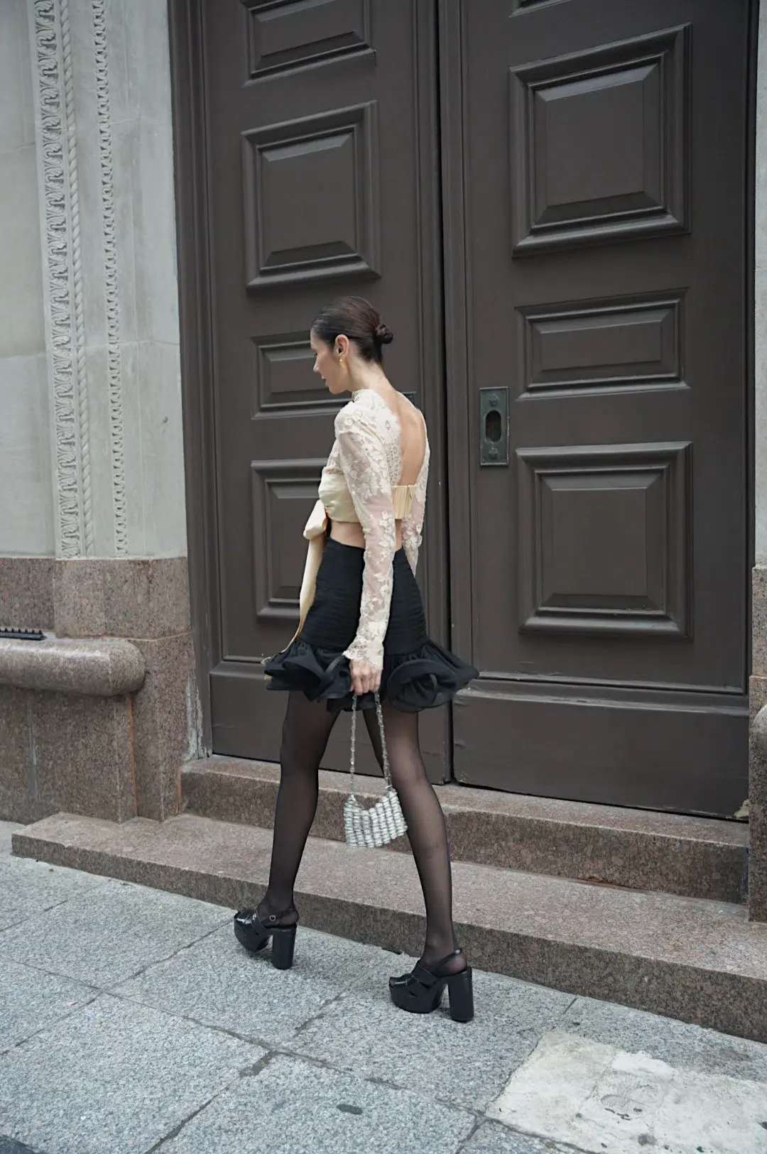 Zimmermann The Illustration Flounce Mini in Tea/Black Size 0P /Au 6 for rent on The Volte - main image