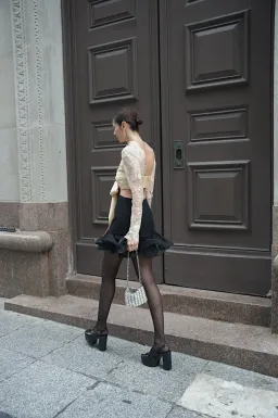 Zimmermann The Illustration Flounce Mini in Tea/Black Size 0P /Au 6 for rent on The Volte - image 2