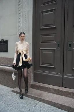 Zimmermann The Illustration Flounce Mini in Tea/Black Size 0P /Au 6 for rent on The Volte - image 4