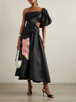 Alemais Regent Noir Gown Black Floral Size Au 6 for rent on The Volte - image 1