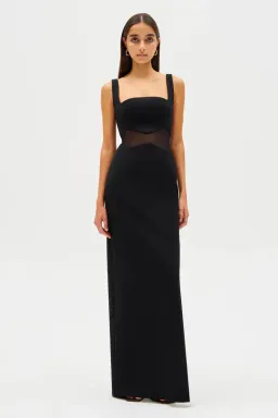 MISHA Damita Crepe & Mesh Maxi Dress Black Size 12 for rent on The Volte - image 6