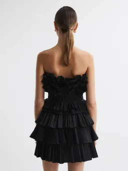 Acler Elsher Strapless Tiered Mini Dress Black Size 10 for rent on The Volte - image 3