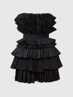 Acler Elsher Strapless Tiered Mini Dress Black Size 10 for rent on The Volte - image 5