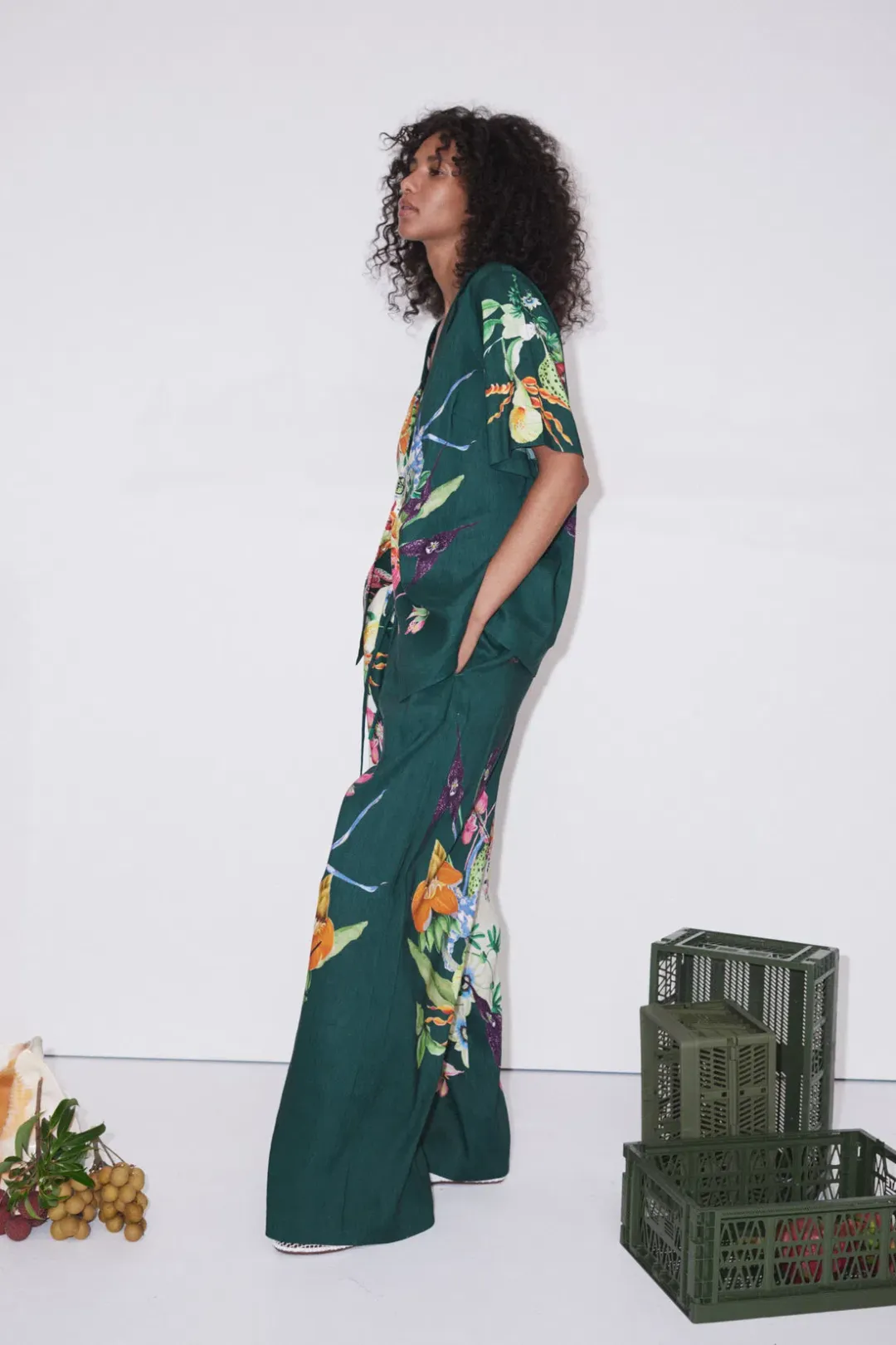 Alemais Aggie Shirt and Pant Set Floral Size 8 for rent on The Volte - main image