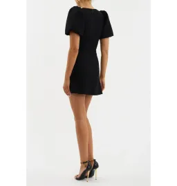 Rebecca Vallance Aubree Flower Mini Dress in Black Size AU 8 for rent on The Volte - image 2