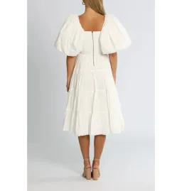 Aje Cherished Midi Dress White Size AU 8 for rent on The Volte - image 3