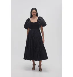Aje Casa Puff Sleeve Dress in Black Size AU 12 for rent on The Volte - image 1