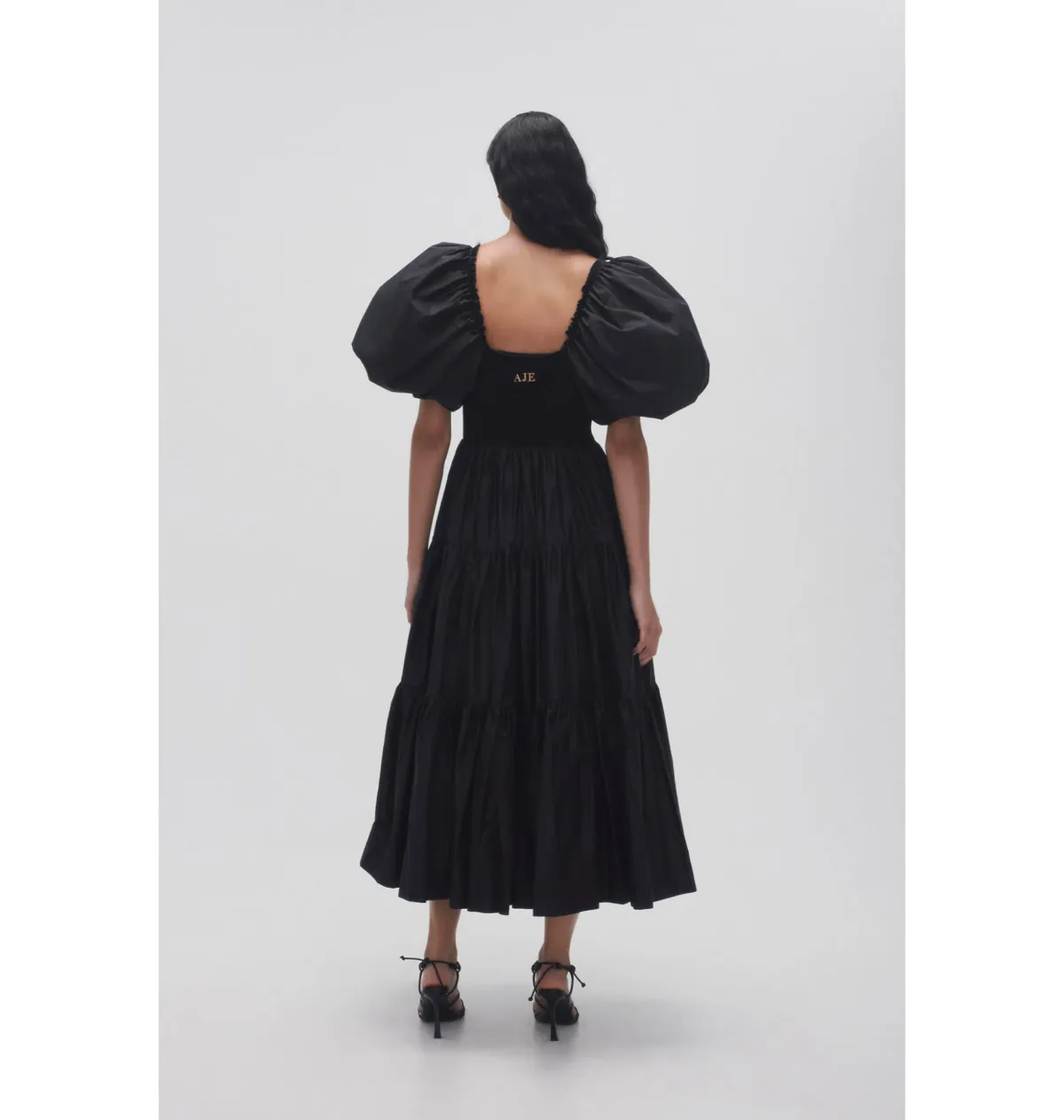 Aje Casa Puff Sleeve Dress in Black Size AU 12 - Image 3