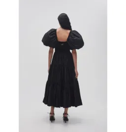 Aje Casa Puff Sleeve Dress in Black Size AU 12 for rent on The Volte - image 3