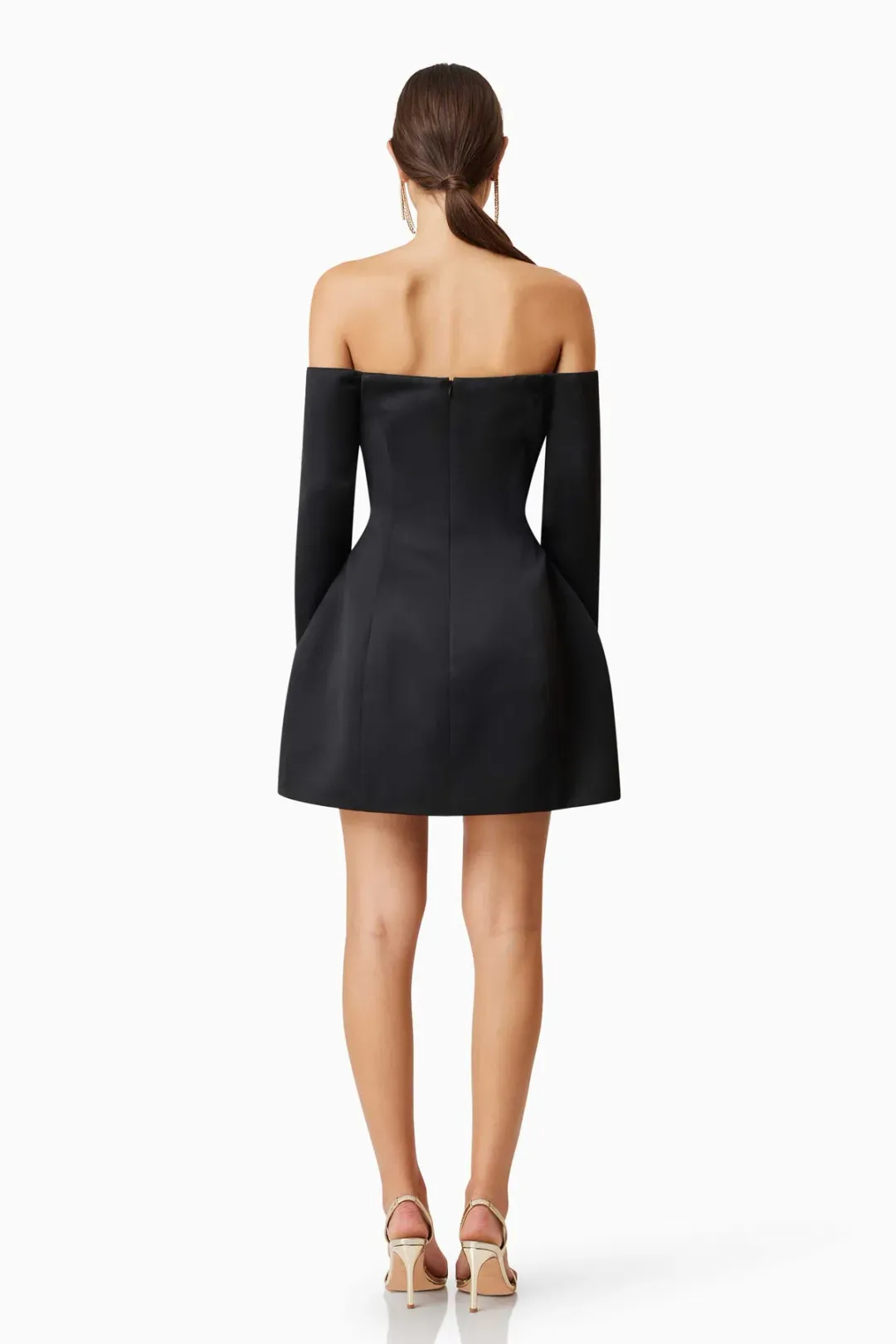 Elliatt Vida Off The Shoulder Day Mini Dress Black Size 12 for rent on The Volte - main image