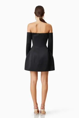 Elliatt Vida Off The Shoulder Day Mini Dress Black Size 12 for rent on The Volte - image 2