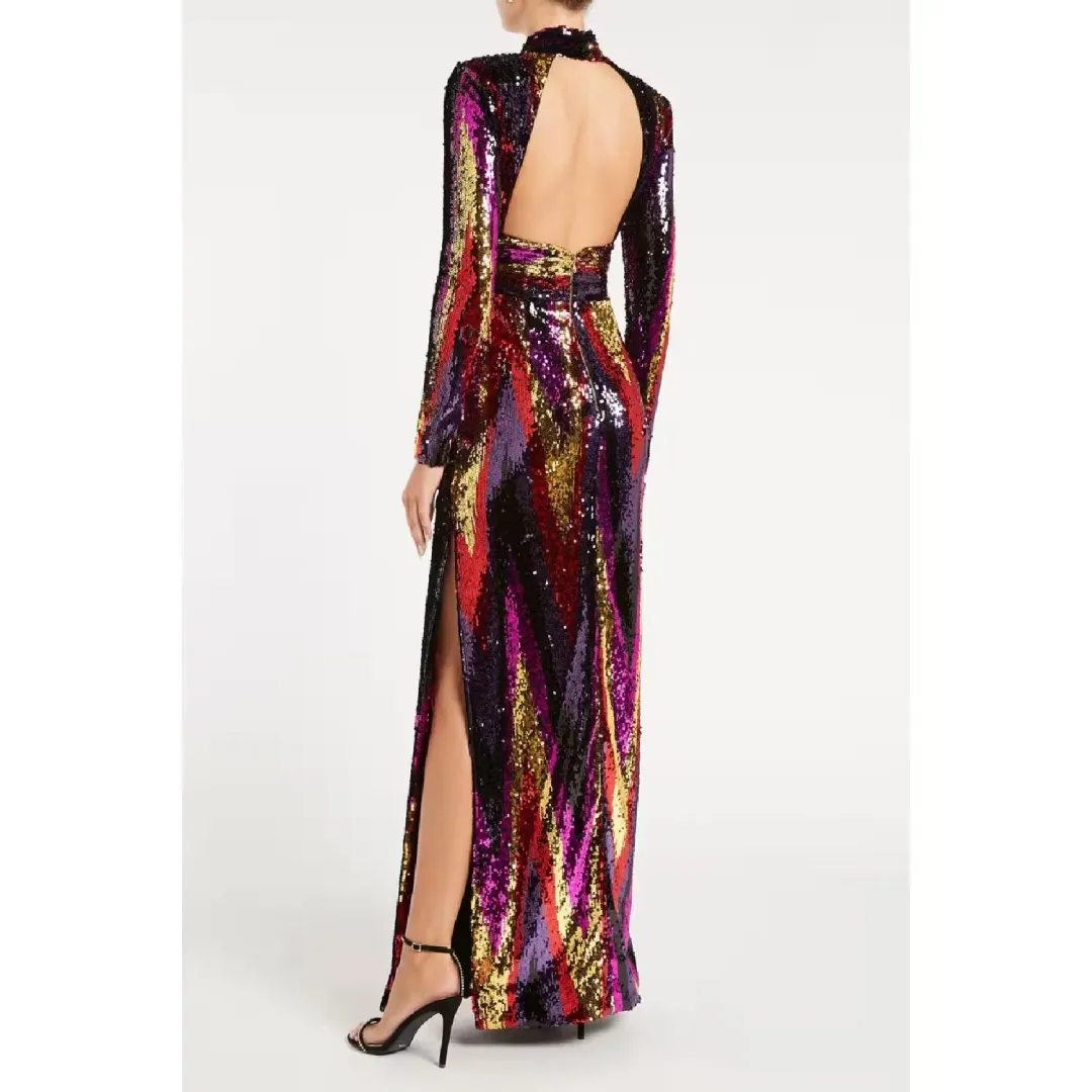 Rebecca Vallance Kaia Zig Zag Gown Multi Size 10 for rent on The Volte - main image