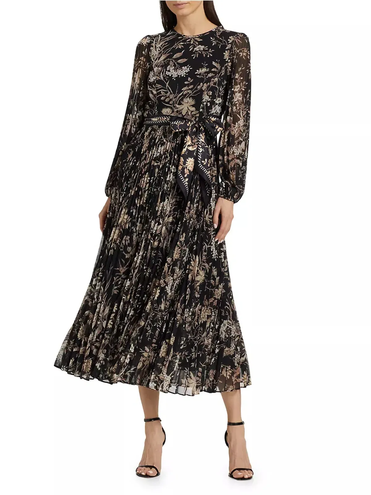Zimmermann Sunray Long Sleeve Midi Dress in Black Mockingbird Size 1 / AU 10 - Image 5
