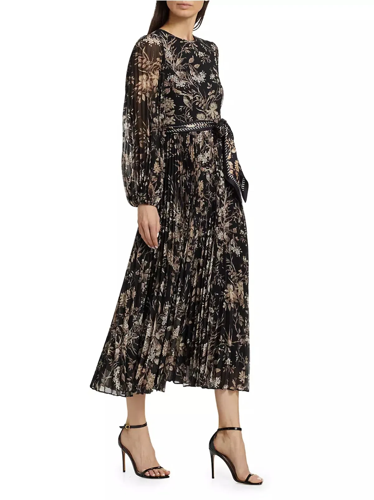 Zimmermann Sunray Long Sleeve Midi Dress in Black Mockingbird Size 1 / AU 10 - Image 4