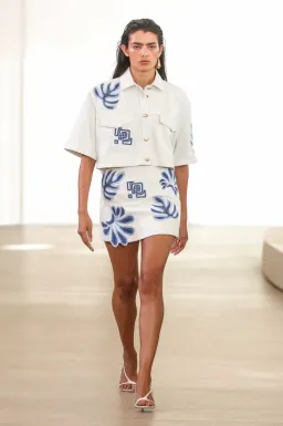 Aje Esprit Embroidered Skirt Size 10 and Top Size 6 Set Ivory-Blue for rent on The Volte - image 4