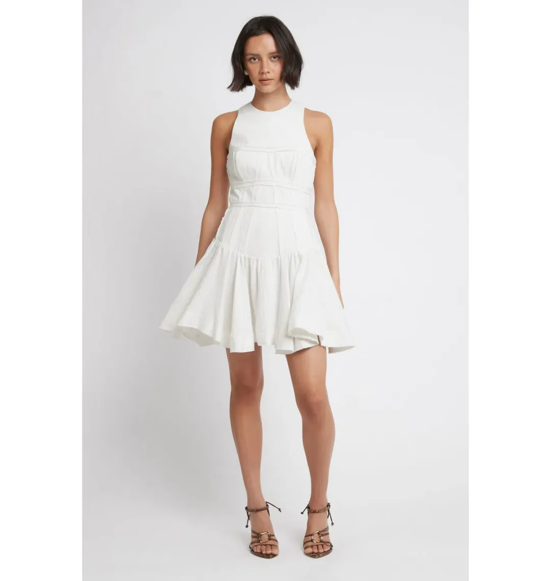 Aje Corset Mini Dress White Size AU 12 for rent on The Volte - main image