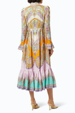 Zimmermann Lola Paisley Midi Dress Daisy Paisley Size 0 / AU 8 for rent on The Volte - image 3