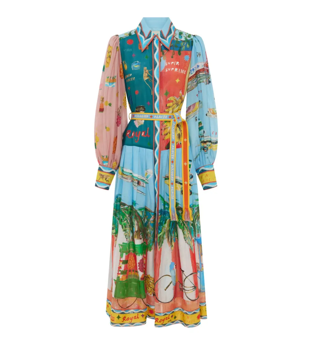 Alemais All Aboard Shirtdress Multi Size AU 16 for rent on The Volte - main image