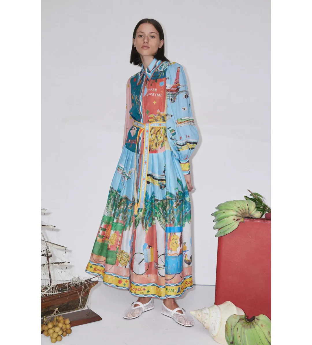 Alemais All Aboard Shirtdress Multi Size AU 16 for rent on The Volte - main image