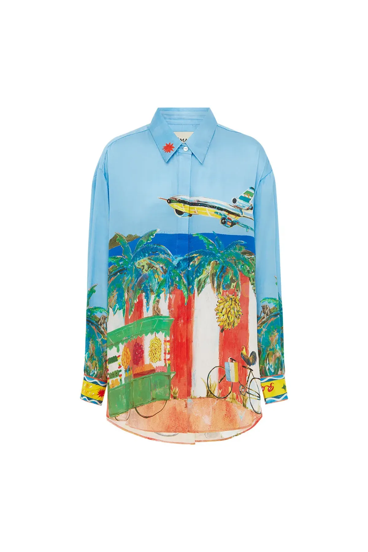 Alemais All Aboard Silk Shirt and Pant Set Print Size AU 14 - Image 4