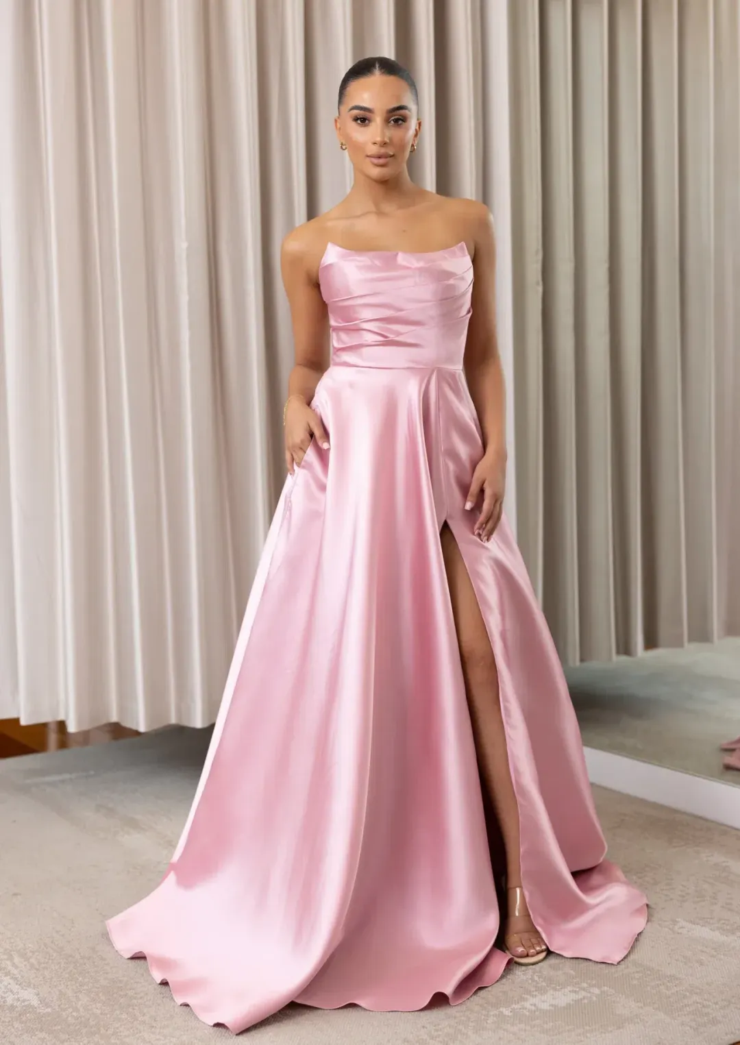 Nicoletta Emmeline Gown in Soft Pink Size 8 for rent on The Volte - main image