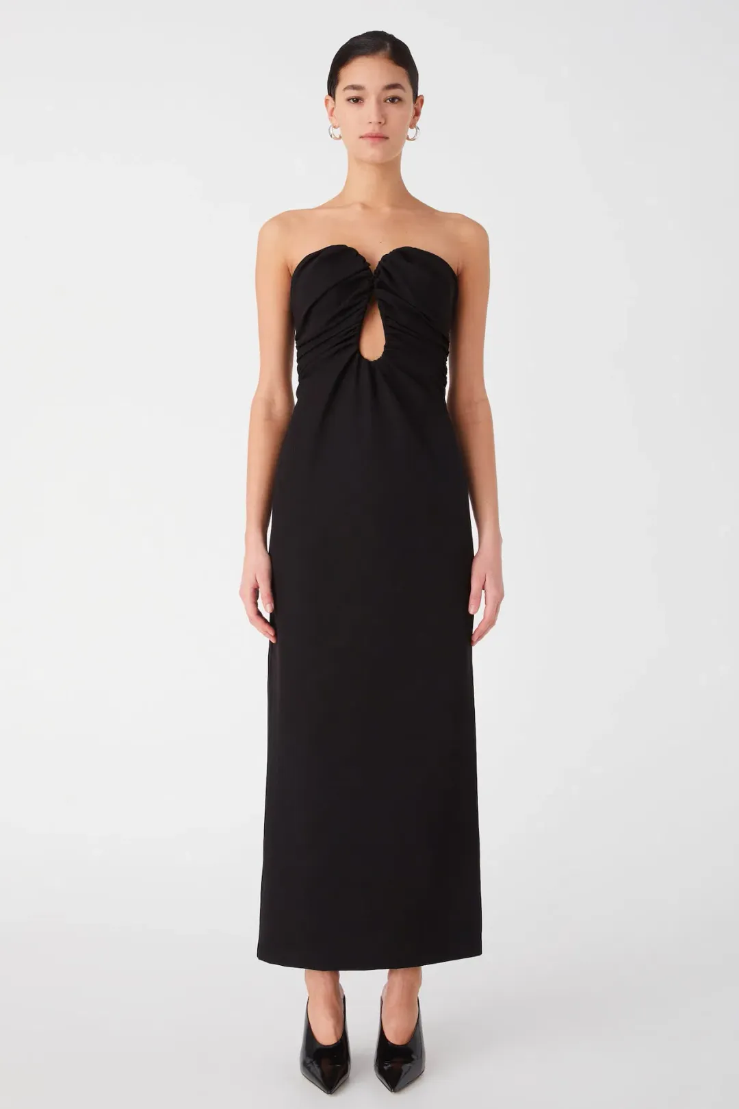Misha Dani Strapless Maxi Dress in Black Size 10 for rent on The Volte - main image