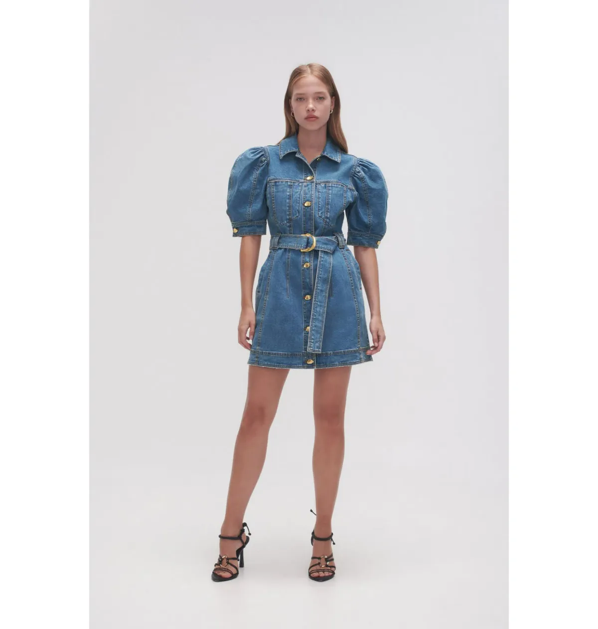 Aje Adriana Puff Sleeve Mini Dress 90's Wash Size AU 8 - Image 1