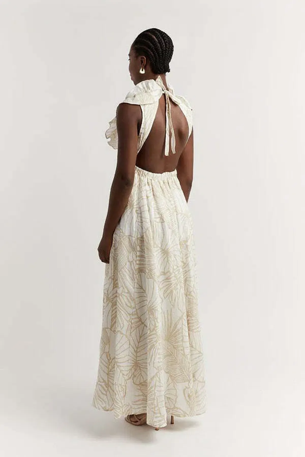 Dissh Malta Palm Frill Dress Print Size AU 8 - Image 2