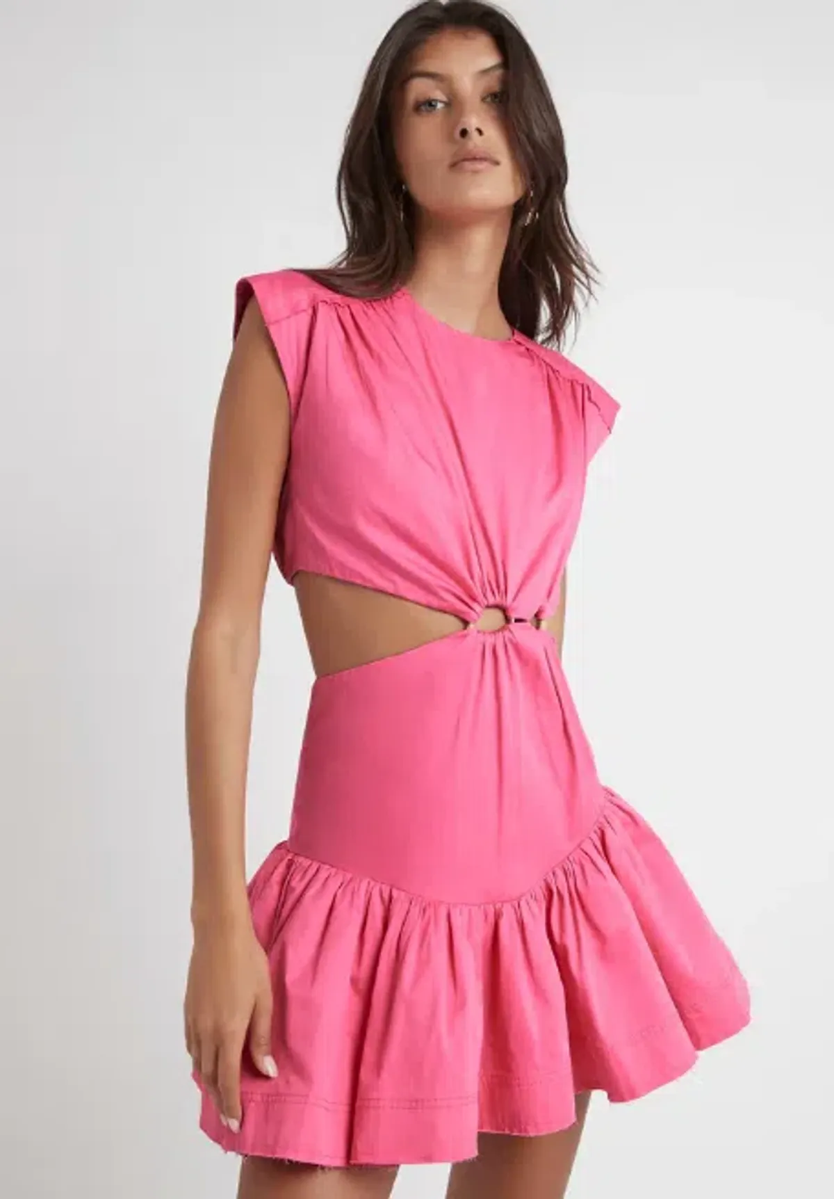 Aje Solstice Cut Out Ring Flip Mini Dress Pink Size AU 6 - Image 2
